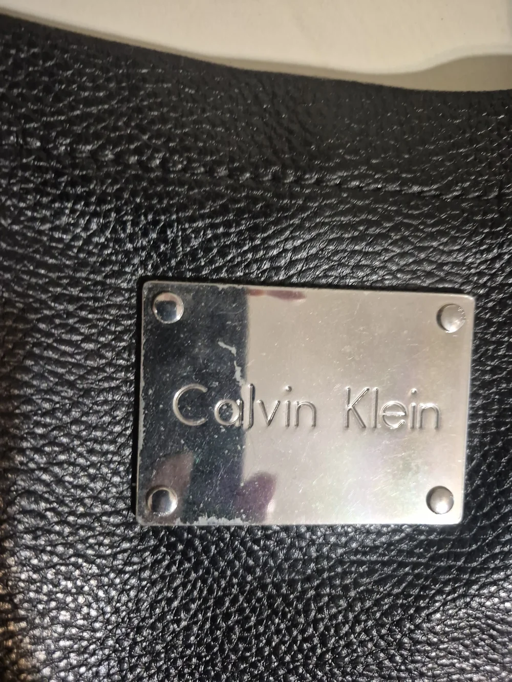 Calvin Klein Black Leather Tote Bag
